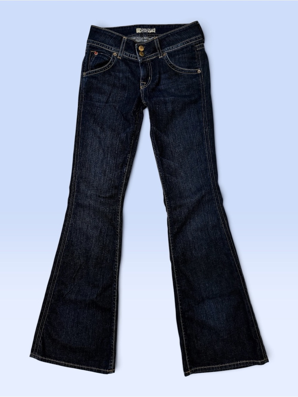 Hudson Faye Low Rise Bell Bottom Flare Jeans Horizon Wash Size 24